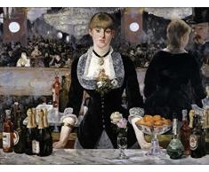Feeling at home IMPRESSION-sur-TOILE-ENCADRÉE-Bar-aux-Folies-Bergère-Manet-Edouard-spiritueux-Affiche-100% coton-montee-sur-chassis-de-3cm- prêt-à-accrocher-Dimensions-49_X_65_cm
