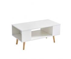 DEWINNER - Table Basse Effie scandinave Bois Blanc