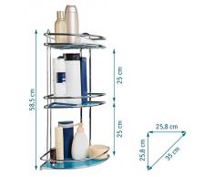 Tatkraft Kaiser Triple Etagere d'Angle Salle de Bain Panier Douche Acier Chrome 35X25.8X58.5cm