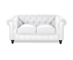INTENSEDECO Canapé Chesterfield 2 Places Regency Blanc