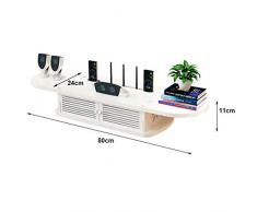 Etagère murale Etagère flottante Set Support pour lecteur de DVD HD Box TV Etagère pour routeur Étagère murale pour meuble de télévision Etagère de rangement Bibliothèque Blanc