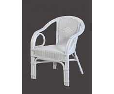 Fauteuil en rotin blanc avec accoudoirs