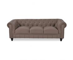 INTENSEDECO Canapé Chesterfield 3 Places Regency Taupe