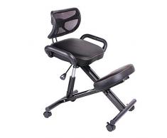 Chaise Ergonomique, TOPQSC Ergonomic Kneeling Chair Tabouret réglable PU Cuir Siège Coussins épais et Confortables Améliorez Votre Posture avec Un siège incliné pour la Maison et Le Bureau