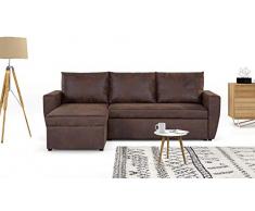Bestmobilier - Astoria - Canapé dangle réversible Convertible 4 Places avec Coffre