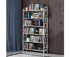 GWXJZ Etagère de Rangement pour CD CD et DVD 6 Couches Bookshelf Au Sol Espace économie Fer Art Bibliothèque for Enfants étagère de Rangement Magazine Rack (Size : 85 * 25 * 162cm)