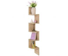 COMIFORT Étagère dangle - Bibliothèque dangle Scandinave, Moderne et Minimaliste, avec 5 Tablettes Robustes et Résistantes, Chêne Sonoma