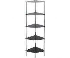 Vitrine dangle en Verre pour étagère de Coin Noir