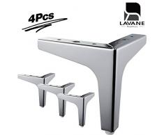 La Vane Lot de 4 pieds de meubles modernes en métal triangulaire avec diamant pour placard, canapé, fauteuil, ottoman