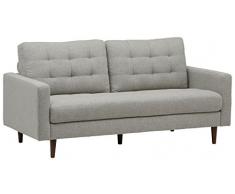 Marque Amazon - Rivet Cove - canapé style vintage à finition capitonnée, largeur 203,2 cm, Gris clair