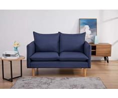 Marque Amazon - Movian Keitele - Canapé 2 places, 130 x 82 x 84 cm, Bleu