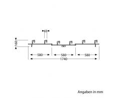 Plafonnier "LEONIS", spots, GU10, luminaire, lampe de parlat pour six ampoules spot