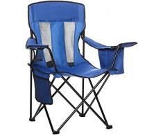 AmazonBasics Chaise de camping avec poche isotherme Bleu (Maille)