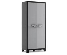 KETER | Armoire Haute TITAN Multispace, Noir/Gris, Cabinets, 80x44x182 cm