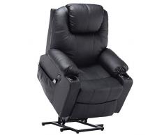 MCombo Fauteuil de relaxation électrique réglable USB (Noir)