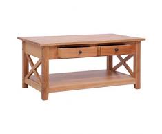 Tidyard Table Basse Salon | Table Basse Bois dacajou Massif 100x55x46 cm Naturelle