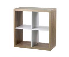 Casâme Bibliothèque 4 Cases Coloris chêne intérieur Blanc