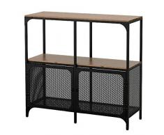FidgetGear IKEA FJÄLLBO Étagère Rustique en métal et Bois 100 x 95 cm, Show, Taille Unique