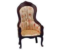Classics Maison de Poupées Victorienne Hommes Fauteuil, Acajou avec Floral Tissu