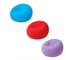 Bestway 75052 Fauteuil gonflable rond 122 x 66 cm, 3 couleurs assorties