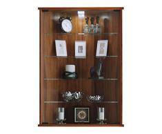 VCM Tinosa Vitrine d'angle, Imitation Structure Bois, Blanc, Taille Unique