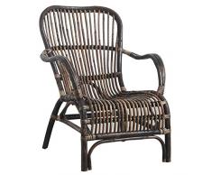 AUBRY GASPARD Fauteuil en rotin Antique Leon