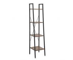 EUGAD Étagère bibliothèque étagère de Rangement Design Industriel en MDF et métal 34x35x148cm,Vintage 0008ZWJ