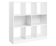 VASAGLE Bibliothèque Ouverte, Étagère de Rangement sur Pieds, Dimensions: 97,5 x 30 x 100 cm (L x l x H), Blanc LBC52WT