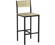 SoBuy® FST53x2 Lot de 2 Chaises Tabourets de Bar Cuisine Chaises de Bar, avec Repose-Pieds