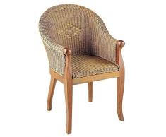 AUBRY GASPARD Fauteuil en rotin et Acajou Milano