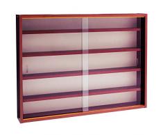 WATSONS Reveal - Vitrine Collectionneur Murale 4 etageres - Finition Acajou