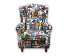 SUENOSZZZ - Fauteuil à oreilles (idéal pour l’allaitement) avec revêtement tissus HP PARISDimensions :.104 x 76 x 74 cm.