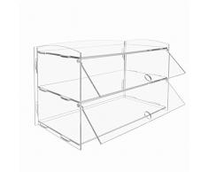 XuZeLii Stand De Gâteaux 2 Couche Acrylique Boulangerie Patisserie Vitrine Cabinet Gâteaux Donuts Petits Gâteaux Stand Convient pour Les Banquets (Color : Clear, Size : One Size)