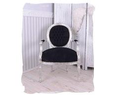 fauteuils SOMPTUEUX argent noir médaillon Fauteuil baroque accoudoirs de chaise Palazzo en exclusivité