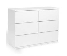 IDMarket - Commode 6 tiroirs bois blanc Tomi
