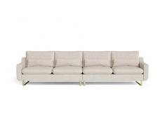 My Pop Design Canapé 6 Places modulable MONCEAU, Toucher Lin, crème