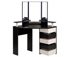 Parisot 7345COIF FEEL Coiffeuse avec leds Panneau de particules décor Noir 113,5 x 61 x 142 cm