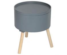 Atmosphera 2 en 1 Table Basse + Coffre de Rangement - Style scandinave - Coloris Gris Foncé