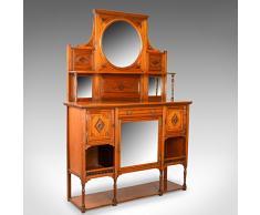 London Fine Antiquités Antique, Buffet, Anglais, Edwardian, Meuble, Noyer, Tall, Circa 1910