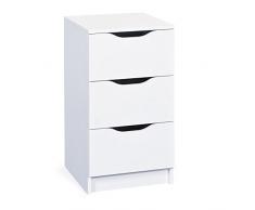 Inter Link Commode chiffonnier panneaux de particules décor blanc
