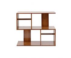 JJL Bibliothèque de Style Rustique, étagères de Rangement Ouvertes en Bois métal et Noyer, Brun (Color : D)