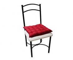 Soleil dOcre Dessus de chaise capitonnÃ© ALIX rouge 40x40x5 cm