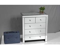 Chic Furniture Commode à 5 tiroirs avec Miroir