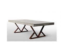 Table Basse en béton et métal Vieilli rouillé - Meuble Design Contemporain Industriel - décoration Factory