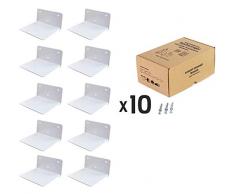 3Kamido® métal Étagère Invisible Murale Létagère, Entièrement Invisibles Une Fois chargées de Livres, Etagères Invisibles, Professionnel et Solide, Couleurs: Noir, Blanc, Gris (10 - Pack, Blanc)