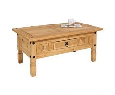 IDIMEX Table Basse de Salon Salsa rectangulaire en Bois Style Mexicain avec 1 tiroir, en pin Massif Finition teintée/cirée