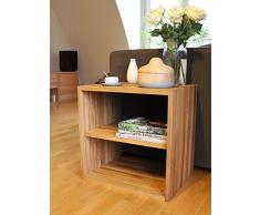 Cube de rangement avec étagère en bois de chêne massif huilé - meuble TV, chevet, bout de canapé.