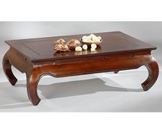 PEGANE Table Basse en Acajou Massif, Noyer - Dim : L120 x P75 x H35cm