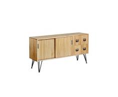 My-Furniture - Buffet/Meuble HiFi Industriel en chêne Massif et Acier - Felix