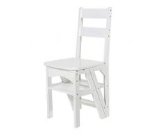 Utilitaire Familial Tabouret Pliant Chaise en Bois avec Échelle Chaise Pliante Multifonctions Bibliothèque du Bureau à la Maison Échelle à 4 Échelons Stand de Fleurs Tabourets Blancs, zdz